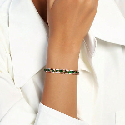 Pulsera de Circonita Verde Brillante Unisex - Joyería con Diamantes Completos - Image 3