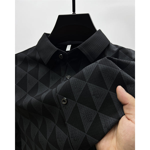 Camisa Manga Larga Ice Silk Slim Fit para Hombre - Image 6