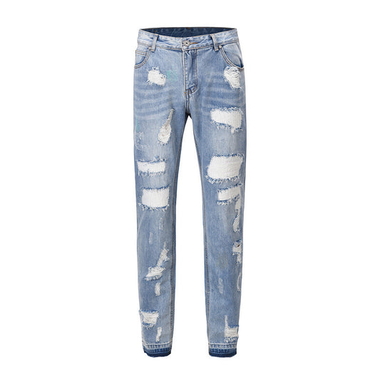 Jeans Slim Fit Rotos Lavado High Street