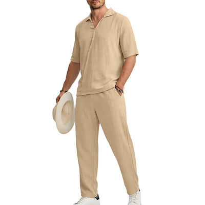 Traje Ejecutivo de Manga Corta con Solapa y Pantalón - Image 16