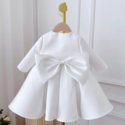 Conjunto de Dos Piezas Estilo Coreano para Niña - Vestido Blanco Clásico - Image 4