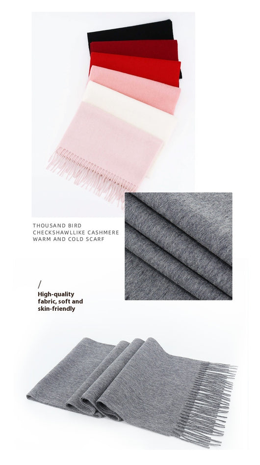 Bufanda de Lana Premium Gruesa para Invierno - Colores Sólidos Versátiles - Image 35