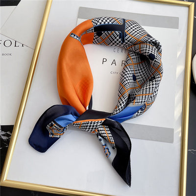 Pañuelo de Seda Estampado con Rayas - Versátil y Combinable - Image 7