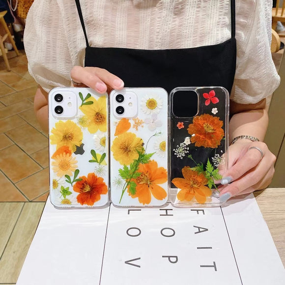 Funda para Celular Floral con Brillo Epoxi