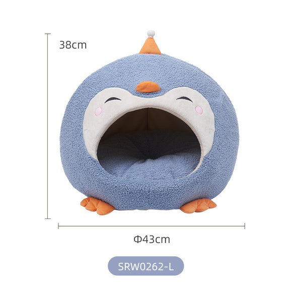Nido Yurta Pingüino para Mascotas - Cama Cerrada Grande y Acogedora