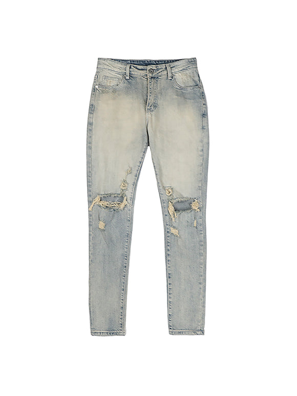 Jeans Slim Fit Desgastados con Roturas