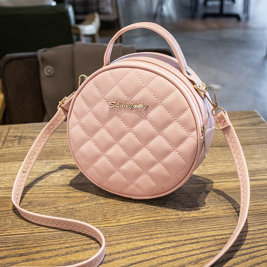 Bolso Redondo Pequeño con Bordado de Rombo y Diseño Asimétrico - Image 11