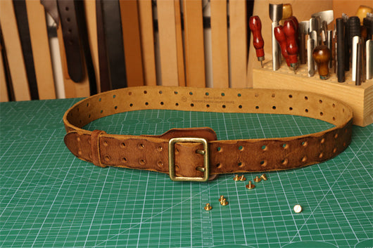 Cinturón de Cuero Genuino Cosido a Mano - Hipoalergénico para Hombre - Image 12