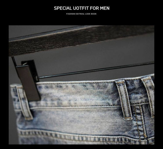 Pantalones Cortos Denim Rotos con Dobladillo Fuzzy - Estilo Retro Trendy para Hombre - Image 20