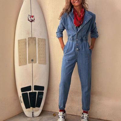 Jumpsuit Casual Mujer con Bolsillos - Diseño Street Lavado - Image 3