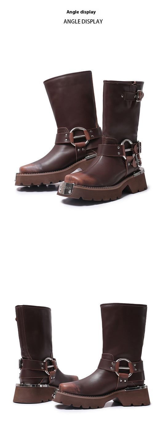 Botas Vaqueras Marrones con Tacón Elevador - Estilo Western Versátil - Image 10