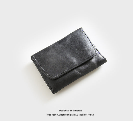 Billetera Corta de Cuero Vacuno Estilo Retro para Hombre - Image 25