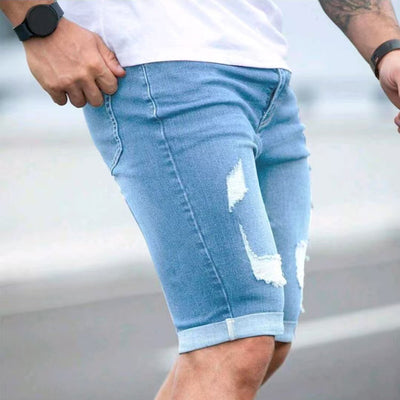 Shorts Denim Azul Verano con Diseño Multi-Perforado - Image 3