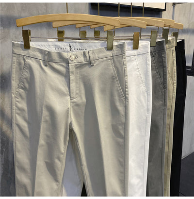 Pantalones Retro Estilo Coreano Ajustados de Algodón Versátil - Image 9