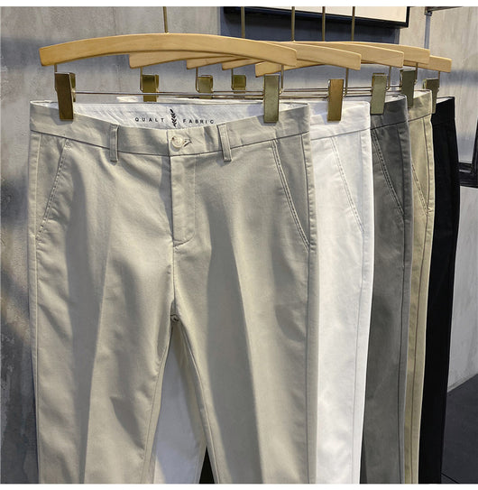 Pantalones Retro Estilo Coreano Ajustados de Algodón Versátil - Image 9