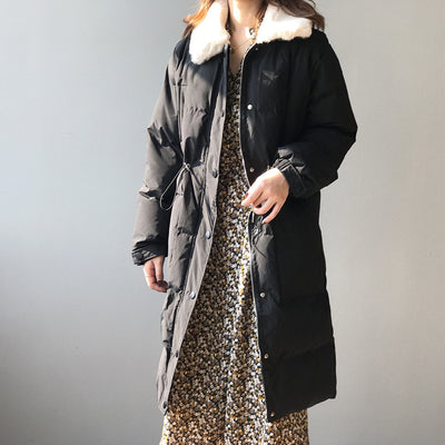 Chaqueta Larga de Algodón con Cuello de Piel de Conejo y Cintura Ajustable - Image 16