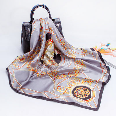 Pañuelo de Seda Sintética con Estampado Elegante para Mujer - Image 5