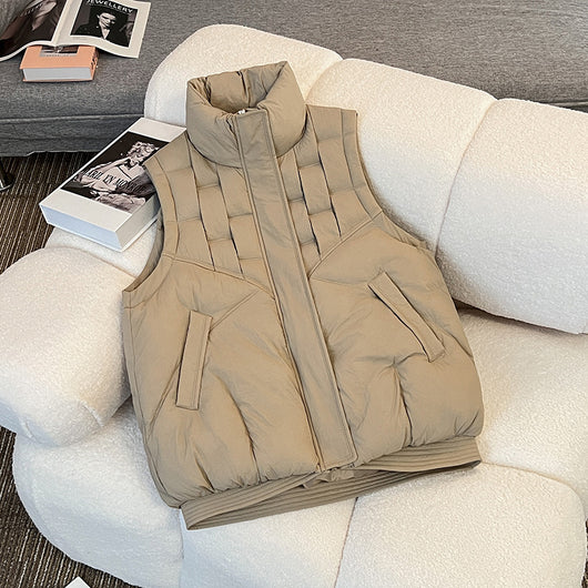 Chaleco Casual de Cuello Parado - Diseño Versátil y Moderno