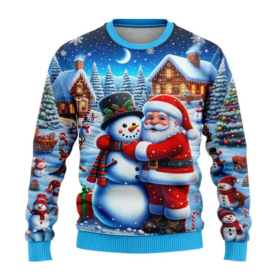 Suéter Navideño Muñeco de Nieve Estampado para Fiestas Cuello Redondo - Image 20