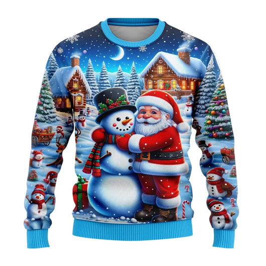 Suéter Navideño Muñeco de Nieve Estampado para Fiestas Cuello Redondo - Image 20