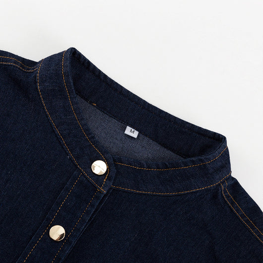 Vestido Camisero Denim con Mangas Farol y Cordones - Image 18