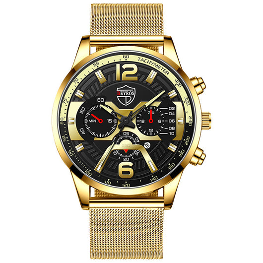 Reloj de Acero Inoxidable con Calendario para Hombre - Cuarzo Resistente - Image 5