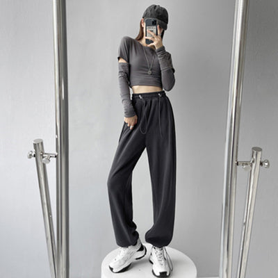 Pantalones Deportivos Velour Gris para Mujer - Comodidad Street Style - Image 7