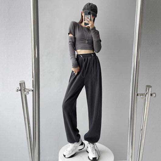 Pantalones Deportivos Velour Gris para Mujer - Comodidad Street Style - Image 7