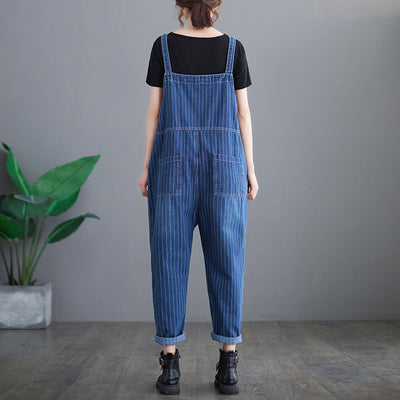 Overol Denim a Rayas para Tallas Grandes - Image 4