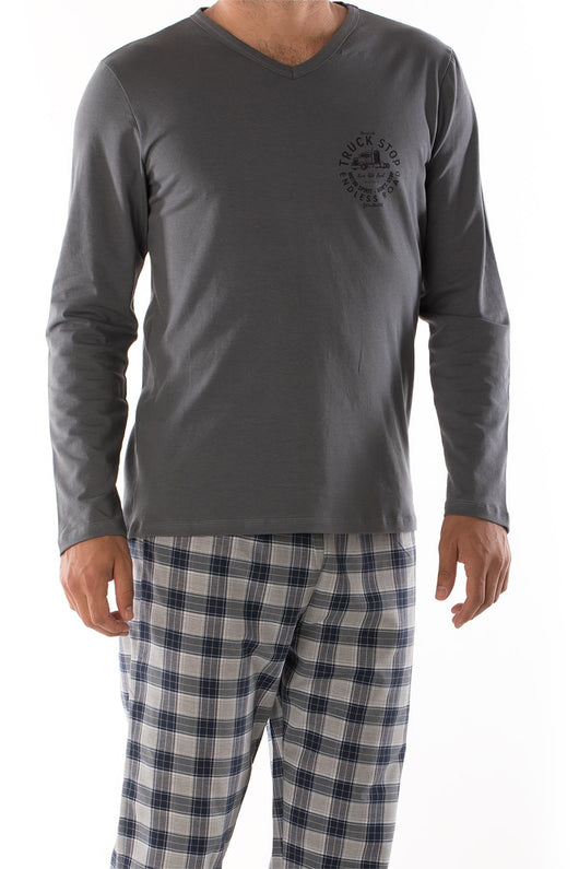 Pijama Largo de Algodón para Hombre - Comodidad Casual - Image 9