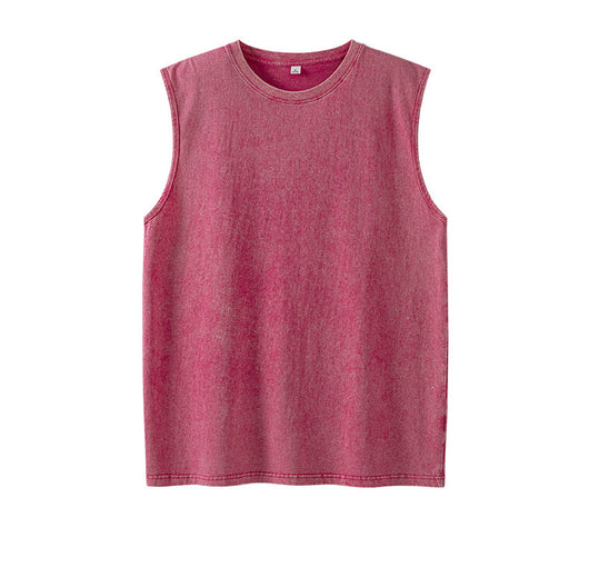 Camiseta sin mangas suelta desgastada estilo americano para hombre - Image 16