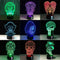 Lámpara 3D LED Calavera Halloween con Ilusión Holográfica - Luz Nocturna Multicolor