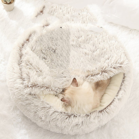 Cama Térmica de Felpa para Gatos - Nido Redondo Envolvente - Image 2