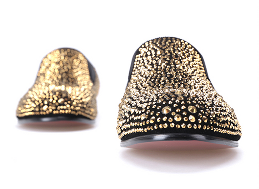 Zapatos Casuales Lefu para Hombre con Suela de Diamante Dorado y Cuero Abrasivo Negro - Image 6