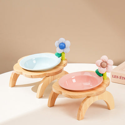 Comedero y Bebedero para Gatos con Soporte de Madera - Diseño Floral en Cerámica - Image 19
