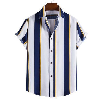 Camisa Casual de Rayas para Hombre - Manga Corta - Image 7