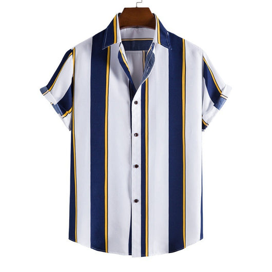Camisa Casual de Rayas para Hombre - Manga Corta - Image 7