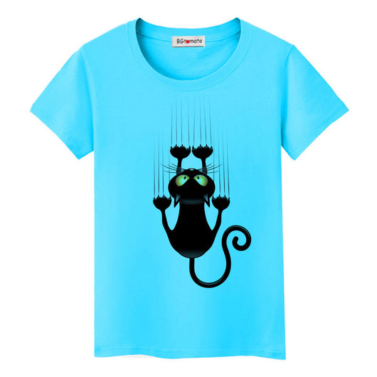 Playera Gráfica de Gato Negro - Diseño Cartoon para Amantes de Gatos - Image 9