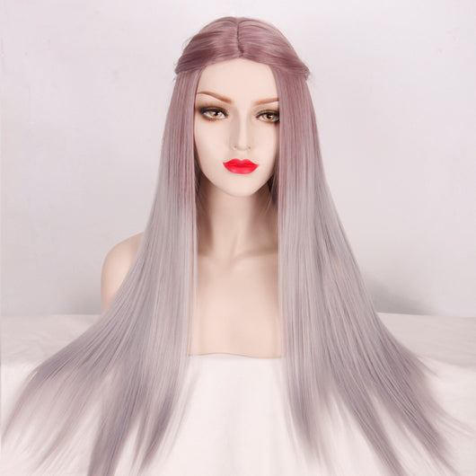 Peluca Larga Degradada con Coloración Ombré - Cabello Liso Natural - Image 9