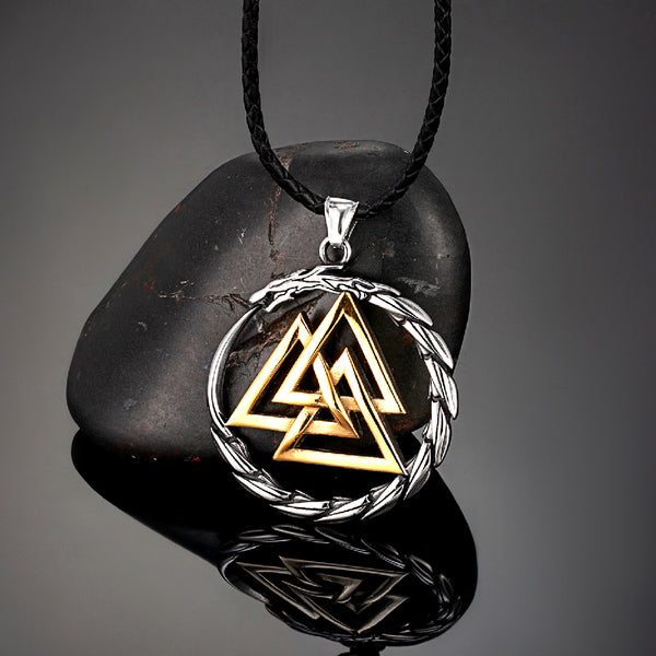 Collar Acero Inoxidable Vikingo Dragón Nórdico para Hombre