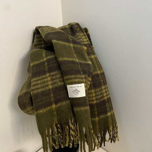 Cuello Térmico Largo de Mohair con Diseño de Cuadrícula Arcoíris para Mujer - Image 21