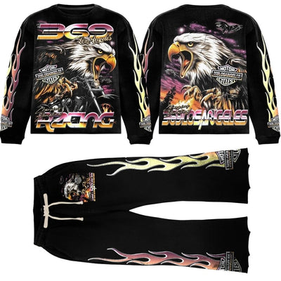 Conjunto Completo: Camiseta Manga Larga Águila + Pantalones Acampanados - Image 2