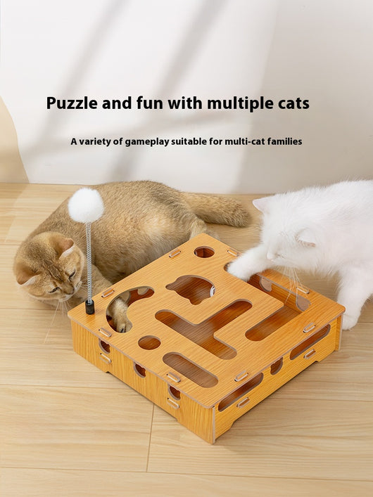 Juego Interactivo 3 en 1 para Gatos: Varita, Campanas y Laberinto - Image 6