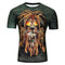 Camiseta Estampada 3D León Moda Europea Verano Hombre