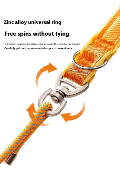 Red anti-knot competition grade P rope dog leash with a padded handle and metal hardware. - Image 17