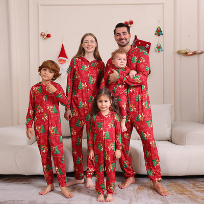 Conjunto Navideño Familiar de Pantalones Largos para Niños y Niñas