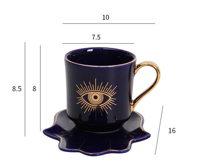 Taza de Café Europea con Plato de Cerámica Estilo Creativo - Image 8