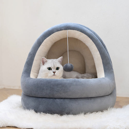 Cama Sofá para Gatos y Gatitos - Casa Acogedora de Felpa Premium