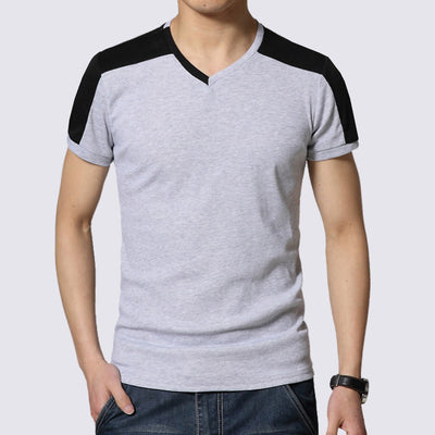 Camiseta Manga Corta de Algodón con Costuras Combinadas para Hombre - Image 5