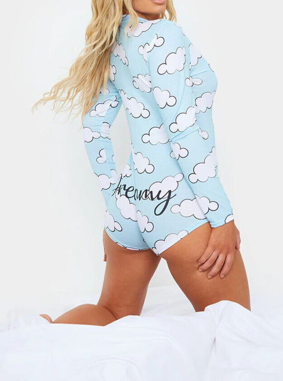Jumpsuit Largo de Manga Larga con Estampado Digital para Mujer
